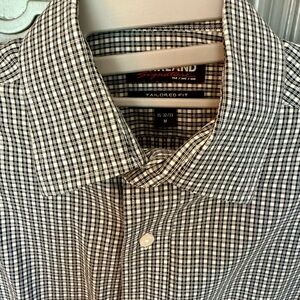 Kirkland Signature Men's Black and White Checkered Dress Shirt